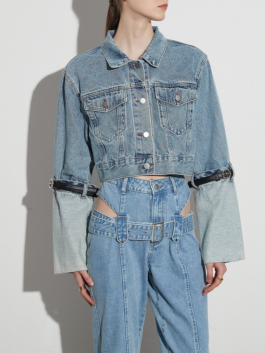 custom blue jean jacket womens