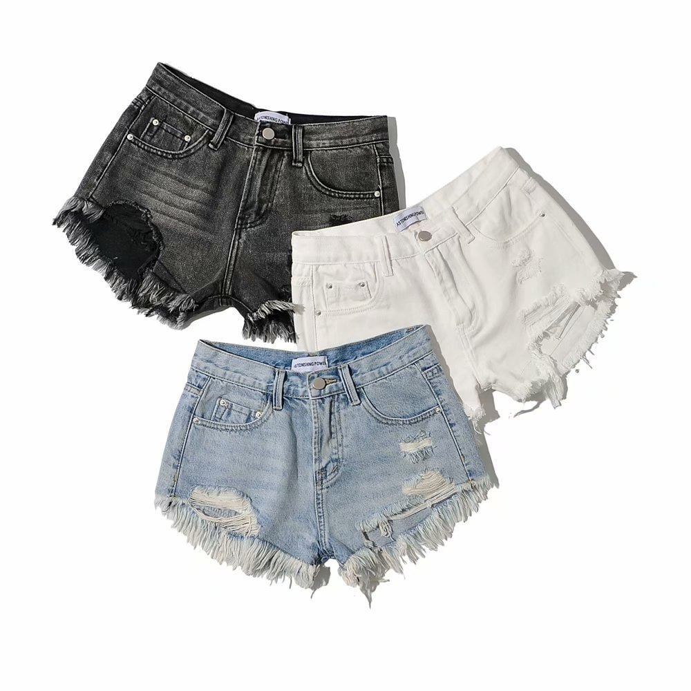 custom womens denim shorts