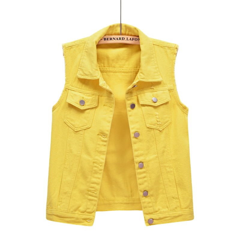 custom womens denim vests