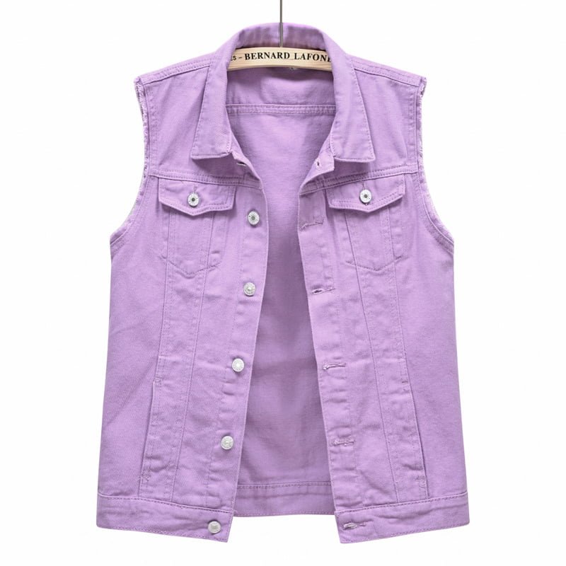 custom womens denim vests