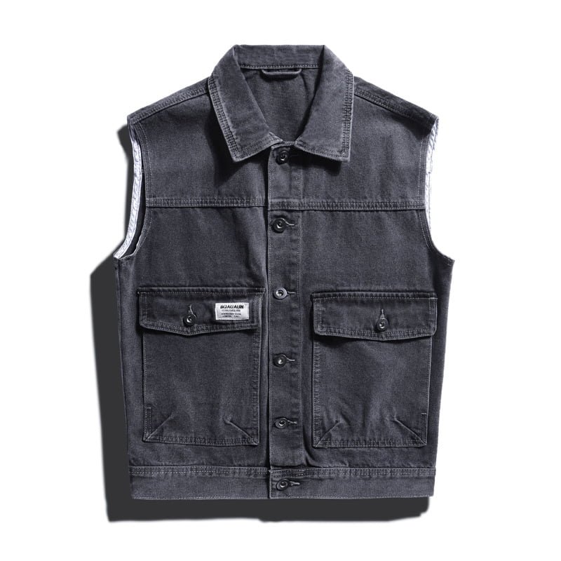 custom denim vest for men