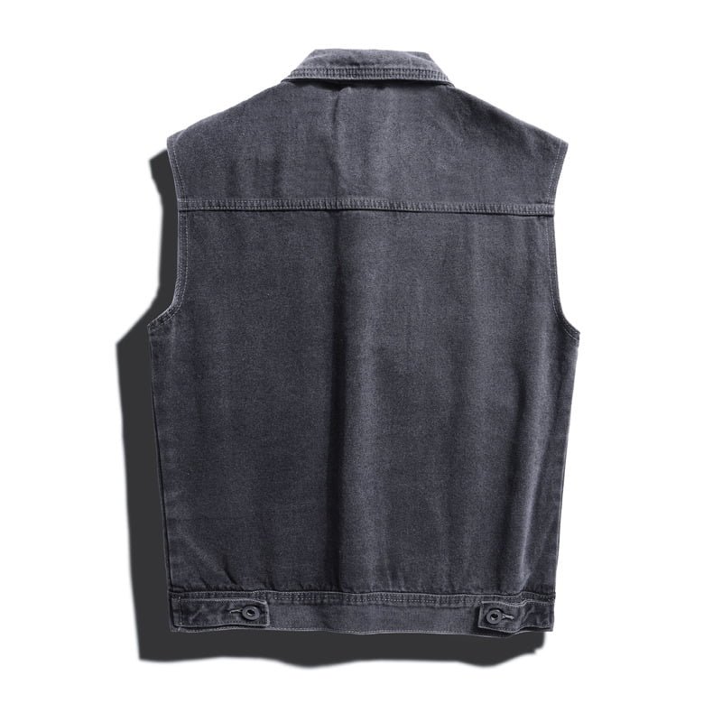 custom denim vest for men
