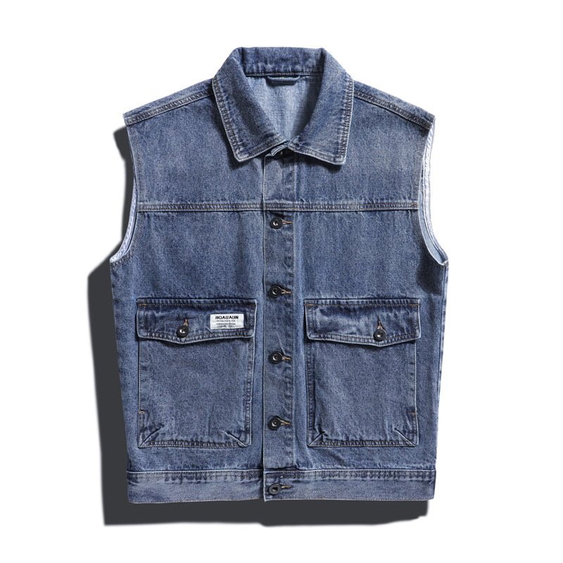 custom denim vest for men