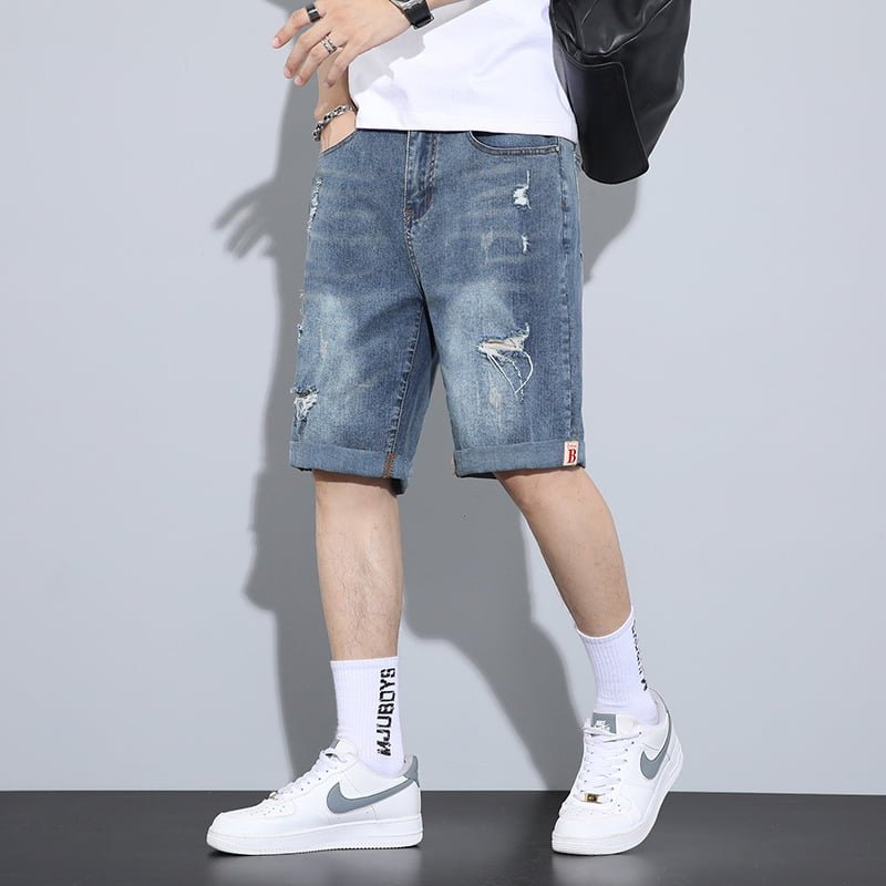 custom men denim shorts